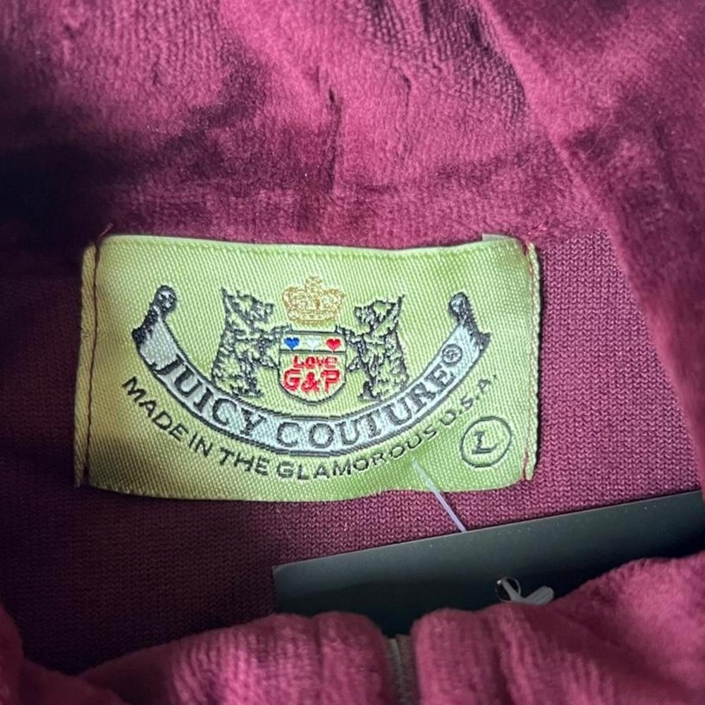 JUICY COUTURE Burgundy Velour Zip-Up - Picture 4 of 6
